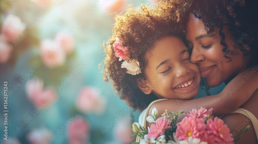 Fototapeta premium Celebrating motherhood with love on Mother's Day with a heartfelt greeting card
