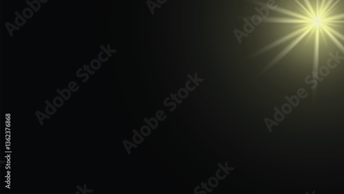 Vector illustration of glowing yellow light beams with soft transparency and radiant blur effect. Futuristic luminous rays for abstract backgrounds, digital designs, and sci-fi themes
