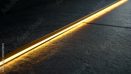 Illuminated architectural accent, radiating soft light on textured surface