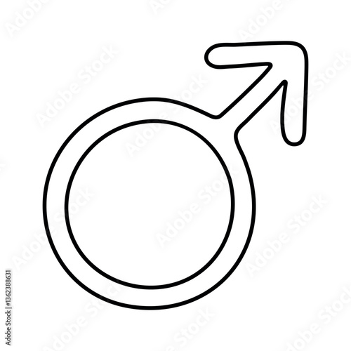 Hand drawn male gender identity icon Symbol used to represent sex and gender