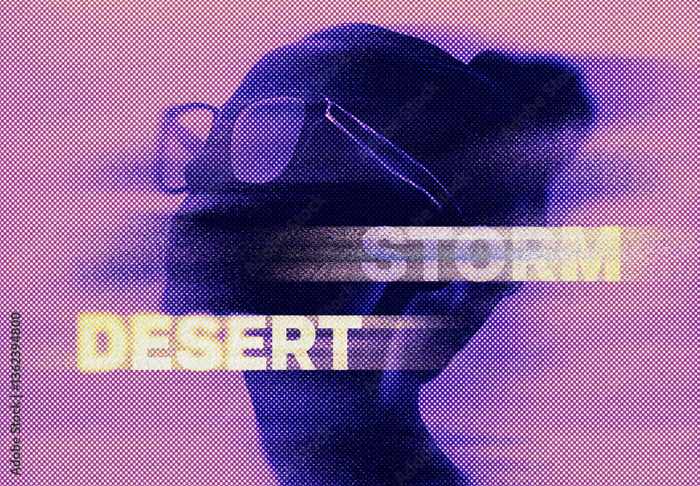 Desert Storm Distortion Effect Mockup Stock Template | Adobe Stock
