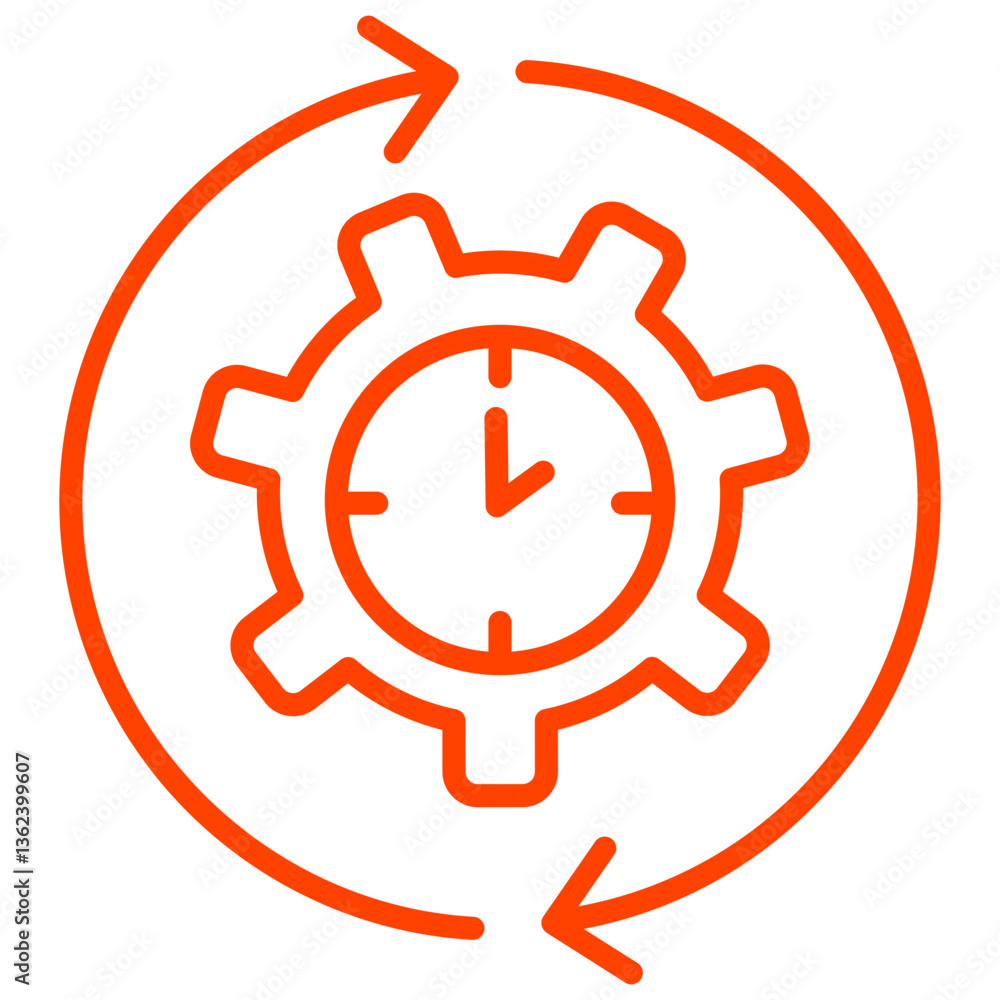 Automated Scheduling App Line Color Icon Automated Scheduling App Line Color Icon