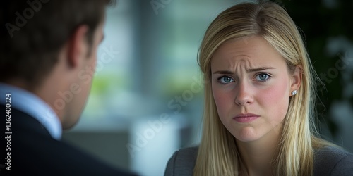 Wallpaper Mural Professional Woman Under Stress, Uncomfortable With Man Too Close, Creating A Sense Of Discomfort. Torontodigital.ca