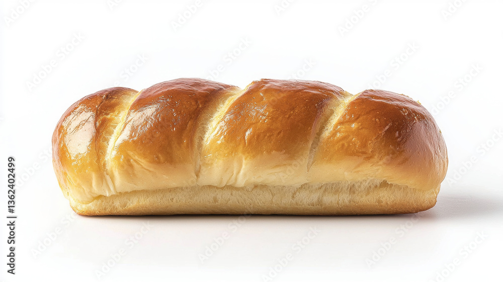Freshly baked pain au lait roll with golden crust and soft interior Freshly baked pain au lait roll with golden crust and soft interior