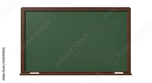 Empty green board with wooden frame,science, business, retro, wooden, wood isolated on white background. For copy space or text