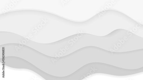 multi colored gray and white wavy papercut with overlap layers background
