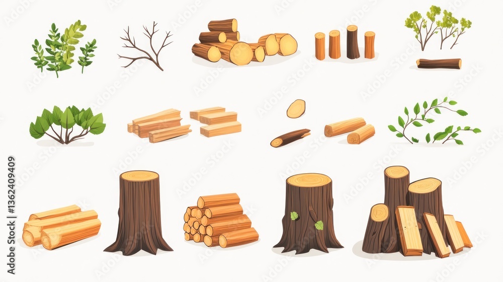 Assorted Wood Logs, Branches, and Stumps Assorted Wood Logs, Branches, and Stumps