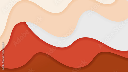 multi colored red wavy papercut with overlap layers background