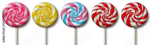 seamless of  Sweet candy lollipop png cut out element set , isolated on white background,  , copy space for text,