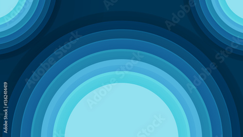 multi colored blue circle papercut with overlap layers background