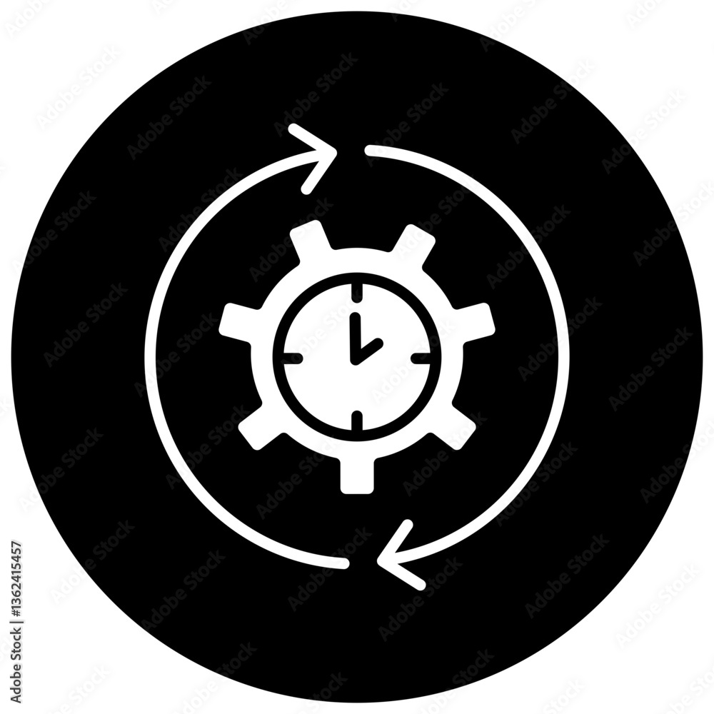 Automated Scheduling App Black Circle Icon Automated Scheduling App Black Circle Icon