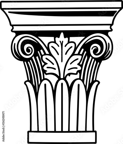 intricate corinthian column capital design with leaf motif and scrolls in classic architecture