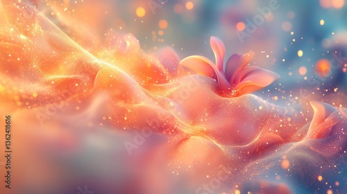 A digital representation of neural connections in a fluid, abstract pattern, glowing with energy on a soft, blurred background 