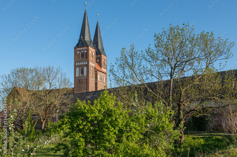 Jerichow Monastery, Germany, view from the orchard Jerichow Monastery, Germany, view from the orchard
