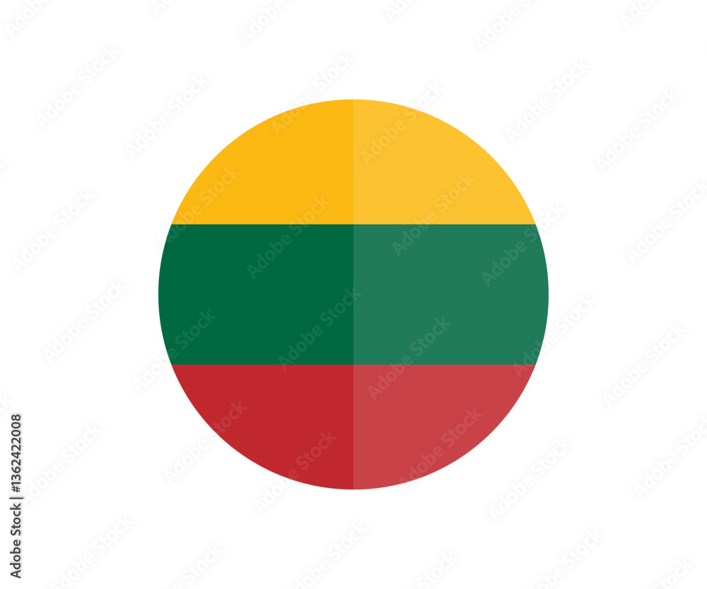 Lithuania flag round icon. National flag of Lithuania vector design and illustration.
Lithuania flag round icon. National flag of Lithuania vector design and illustration.