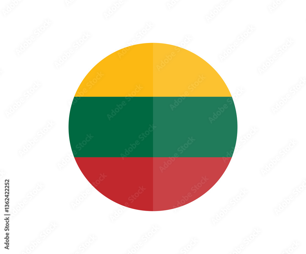 Lithuania flag round icon. National flag of Lithuania illustration on transparent background PNG. Lithuania flag round icon. National flag of Lithuania illustration on transparent background PNG.