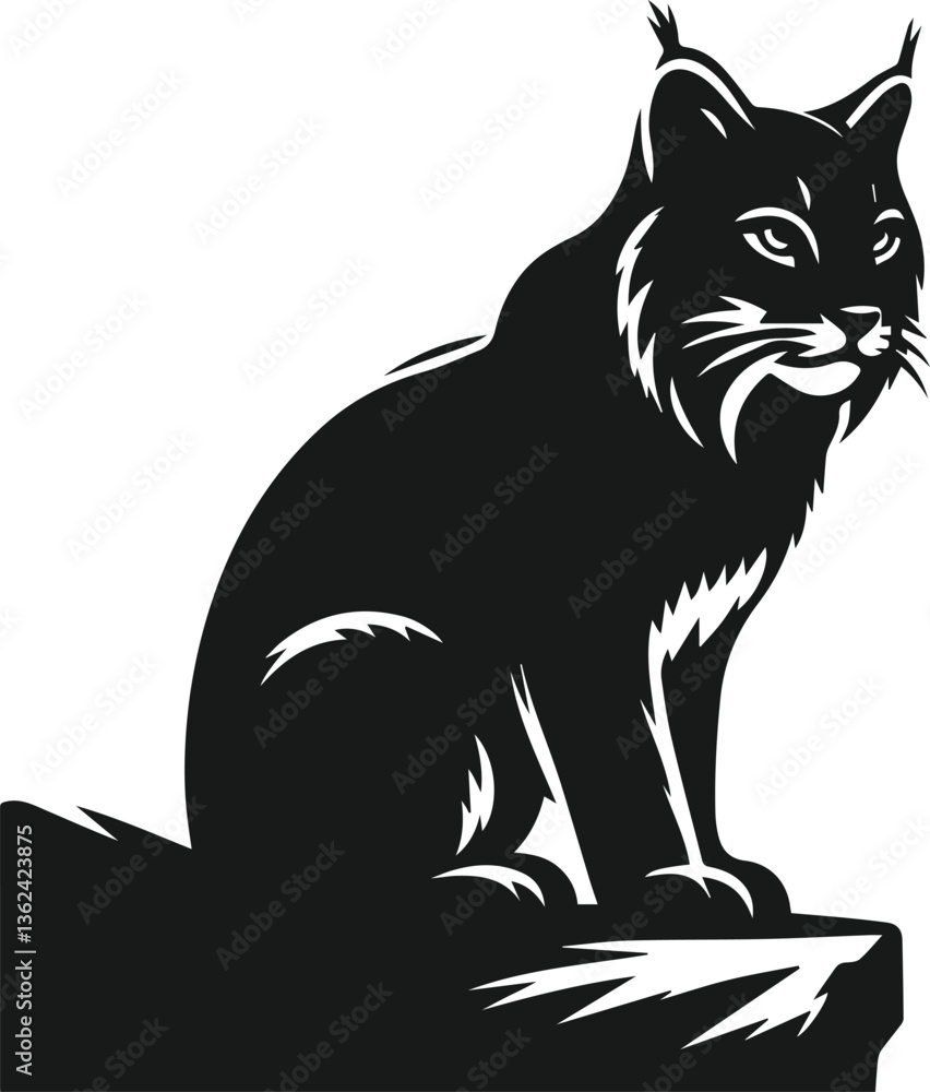 Obraz premium Bobcat animal silhouette vector