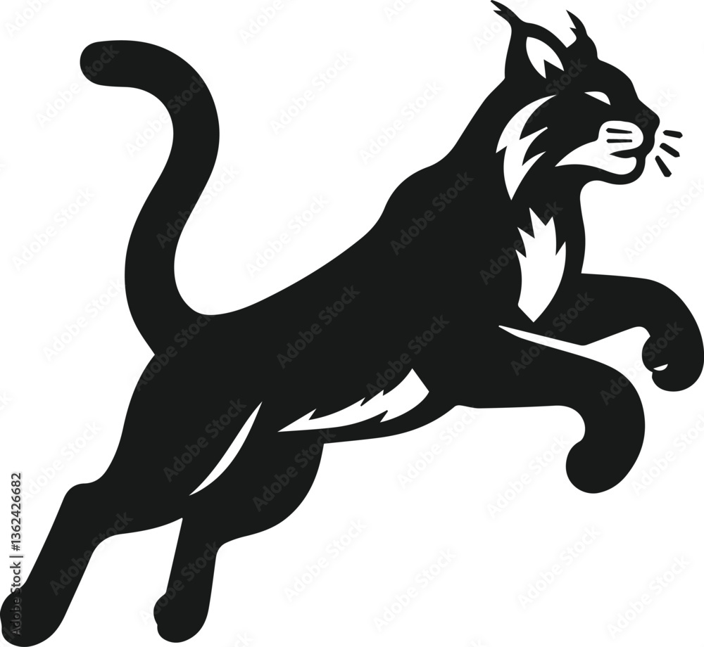 Bobcat animal silhouette vector Bobcat animal silhouette vector