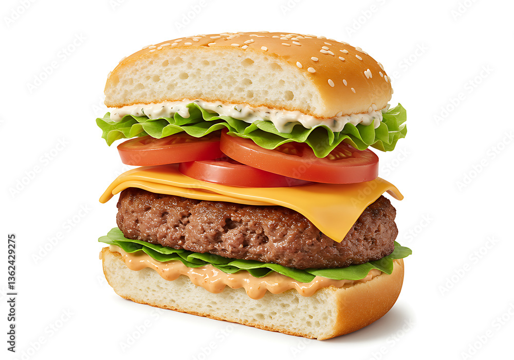 hamburger on white background hamburger on white background