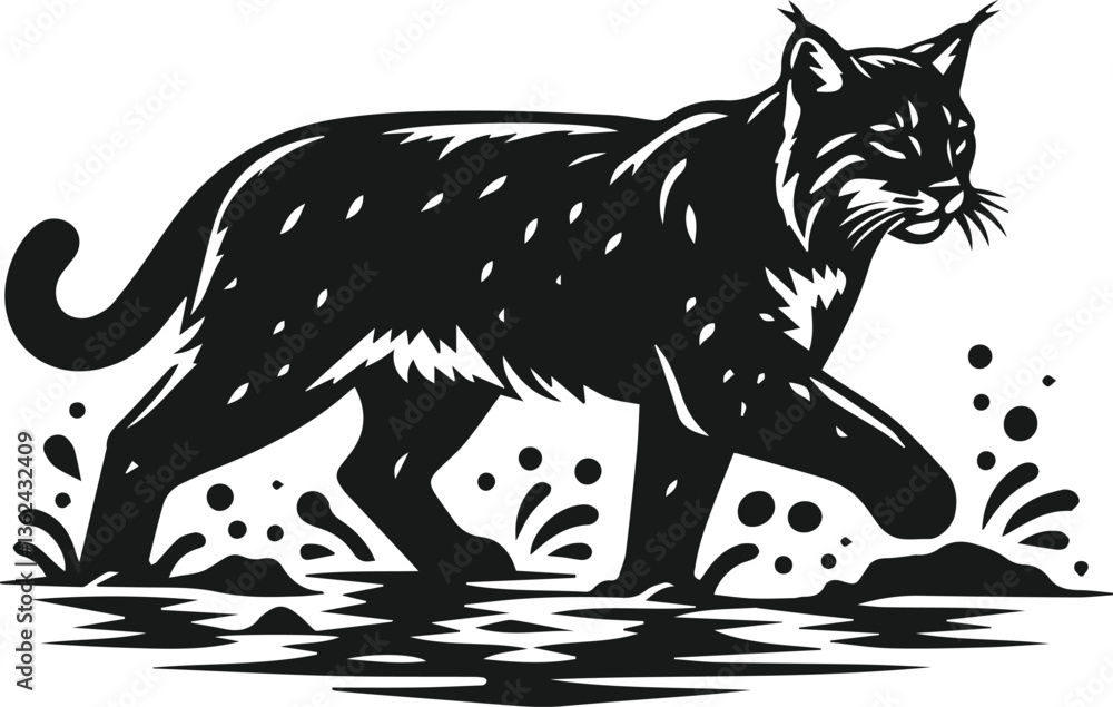 Obraz premium Bobcat animal silhouette vector