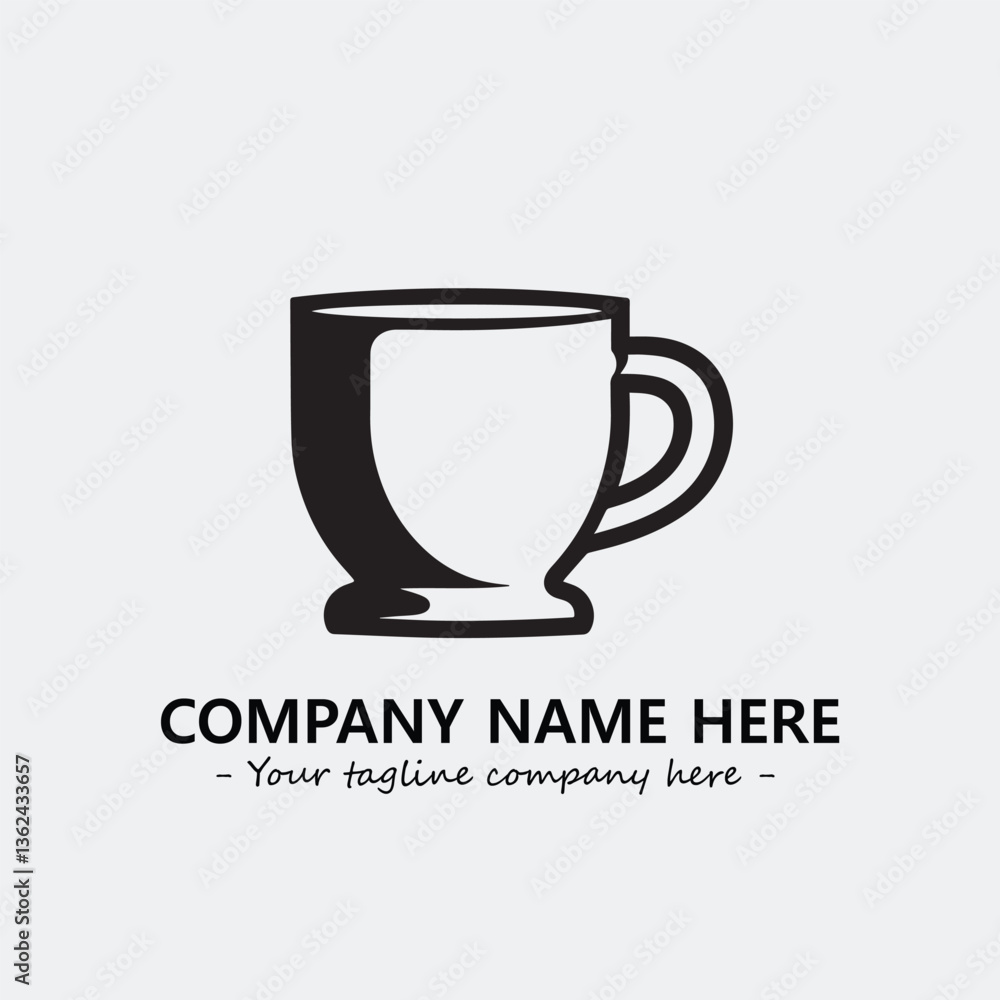 Cup illustration black and white for logo company vector image
Cup illustration black and white for logo company vector image