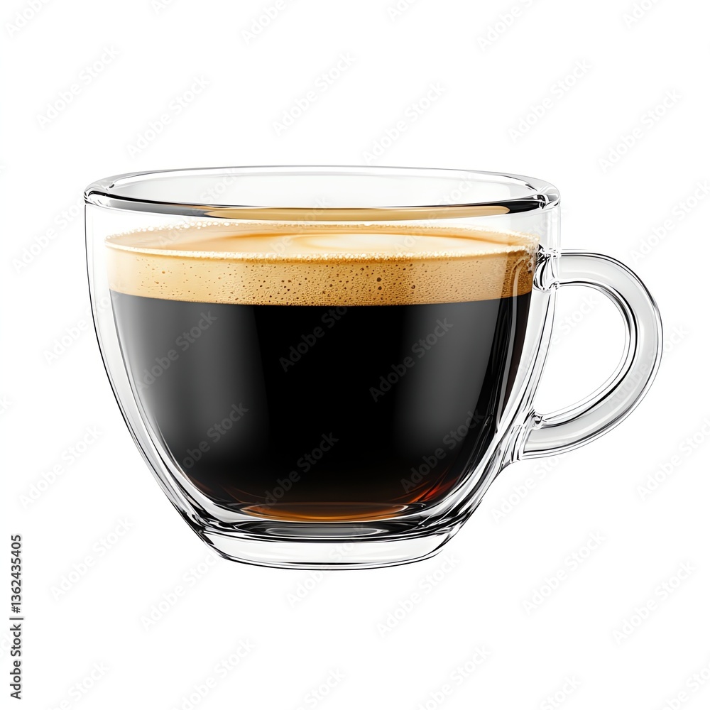 Glass of Fresh Espresso with Crema Glass of Fresh Espresso with Crema