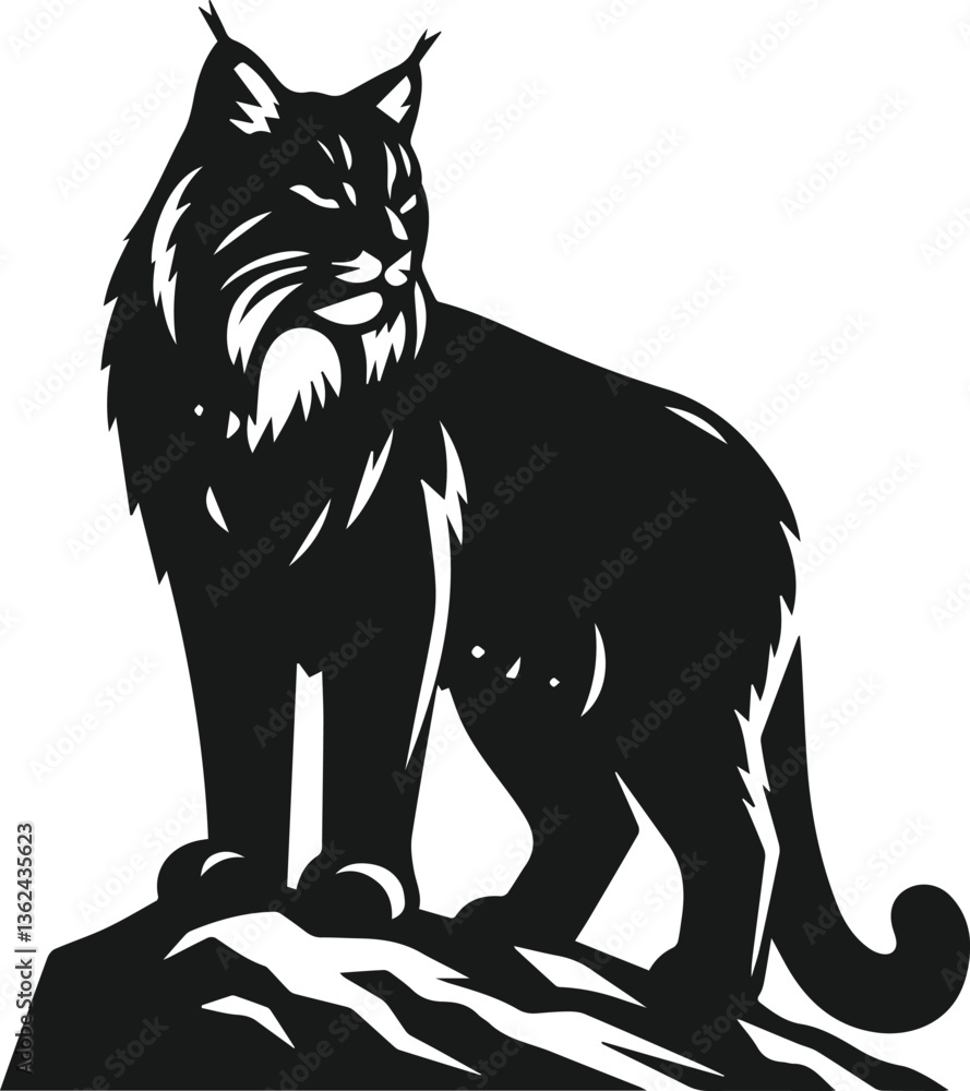Obraz premium Bobcat animal silhouette vector