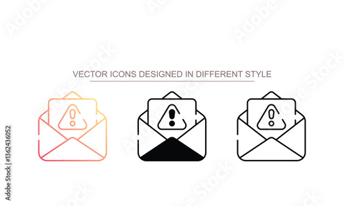 Spam Email icon design with white background stock illustration