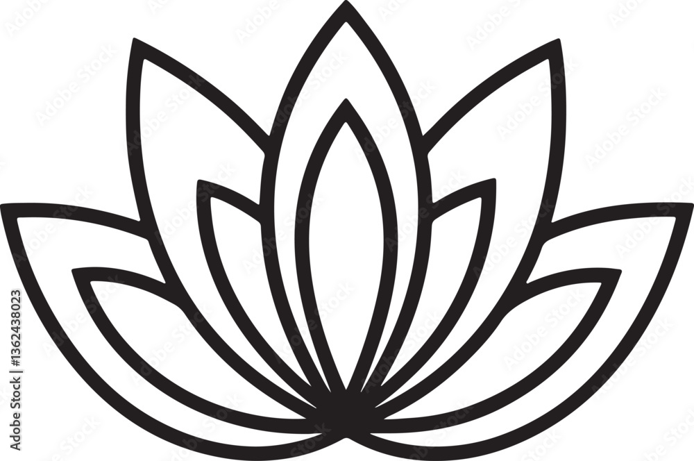 A black and white abstract flower vector design with floral elements, featuring leaves, a lotus shape, and a symbolic pattern, perfect for tattoo, logo, or decoration use A black and white abstract flower vector design with floral elements, featuring leaves, a lotus shape, and a symbolic pattern, perfect for tattoo, logo, or decoration use