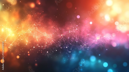 Abstract neural pathways glowing in a futuristic design, with interconnected lines on a soft, atmospheric background 