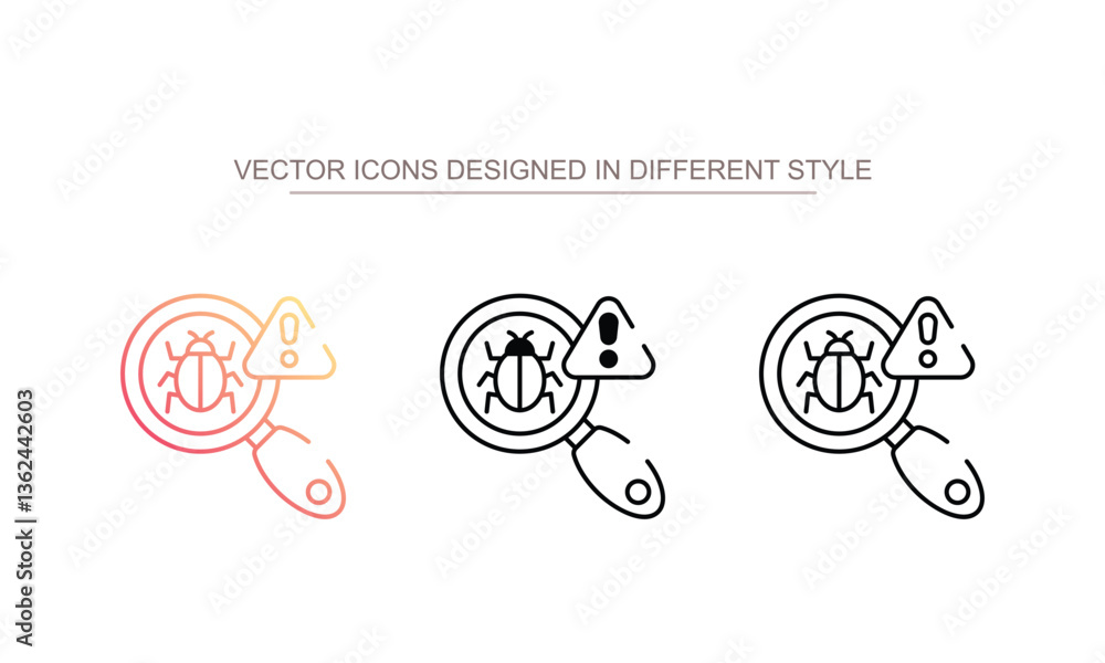 Bug Detected icon design with white background stock illustration Bug Detected icon design with white background stock illustration
