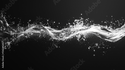 Wallpaper Mural Crystal Clear Water Splash on a Black Background Torontodigital.ca