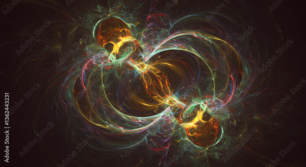 Fototapeta premium Colorful Abstract Energy Plasma Explosion with Glowing Electric Waves