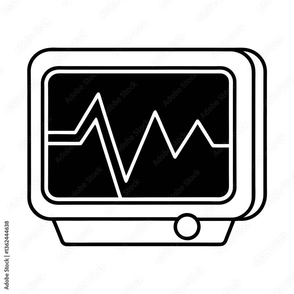 Vector Illustration of a Medical Monitor Showing Vital Signs Vector Illustration of a Medical Monitor Showing Vital Signs