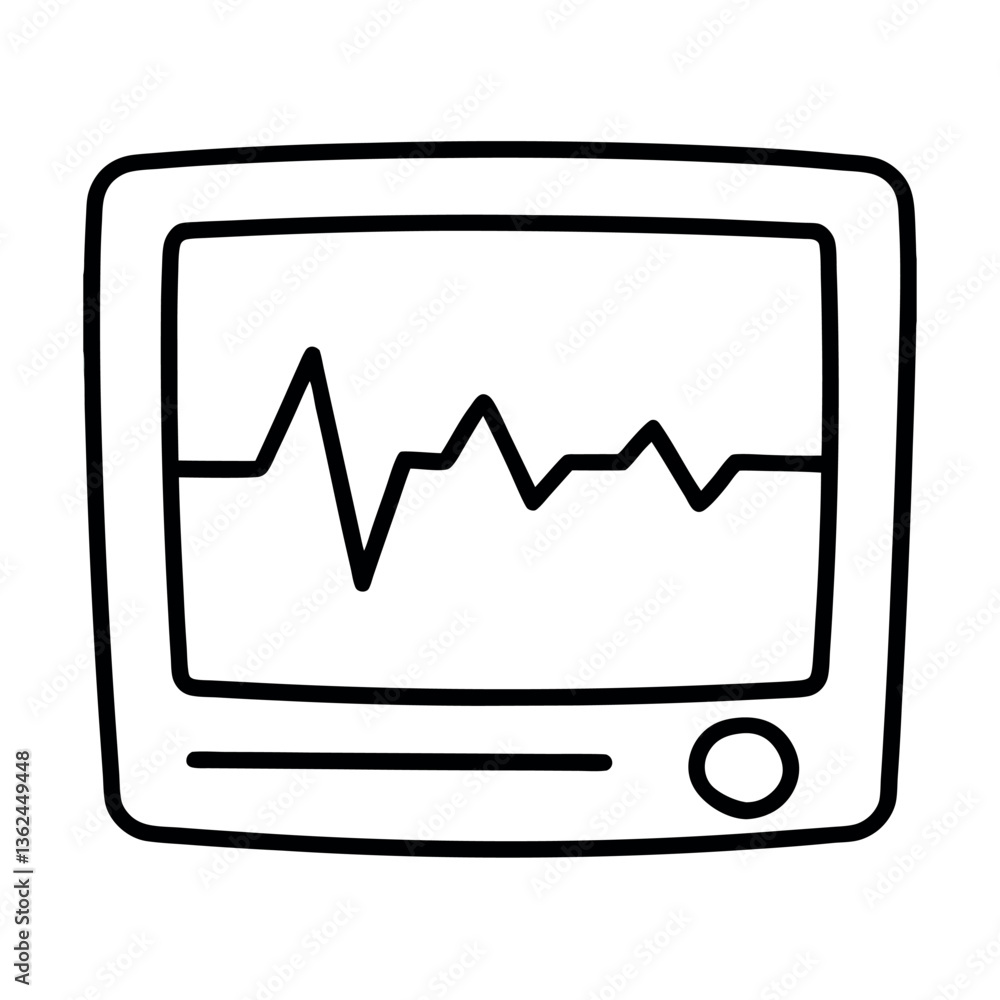 Vector Illustration of a Medical Monitor Showing Vital Signs Vector Illustration of a Medical Monitor Showing Vital Signs