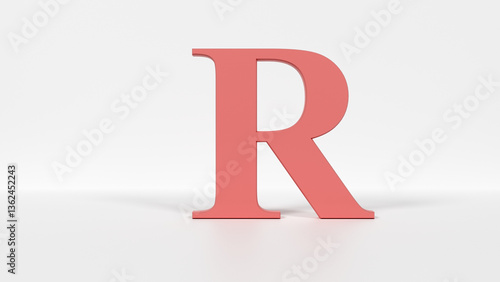 8K 3D Capital Letter R – High-Resolution Alphabet Flash Card and Typography Render