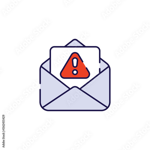 Spam Email icon design with white background stock illustration