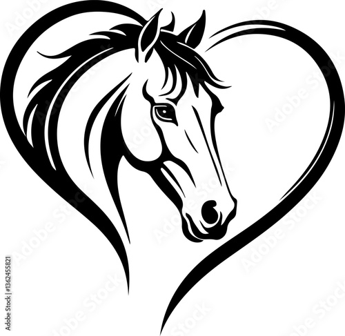 horse silhouette isolated on white