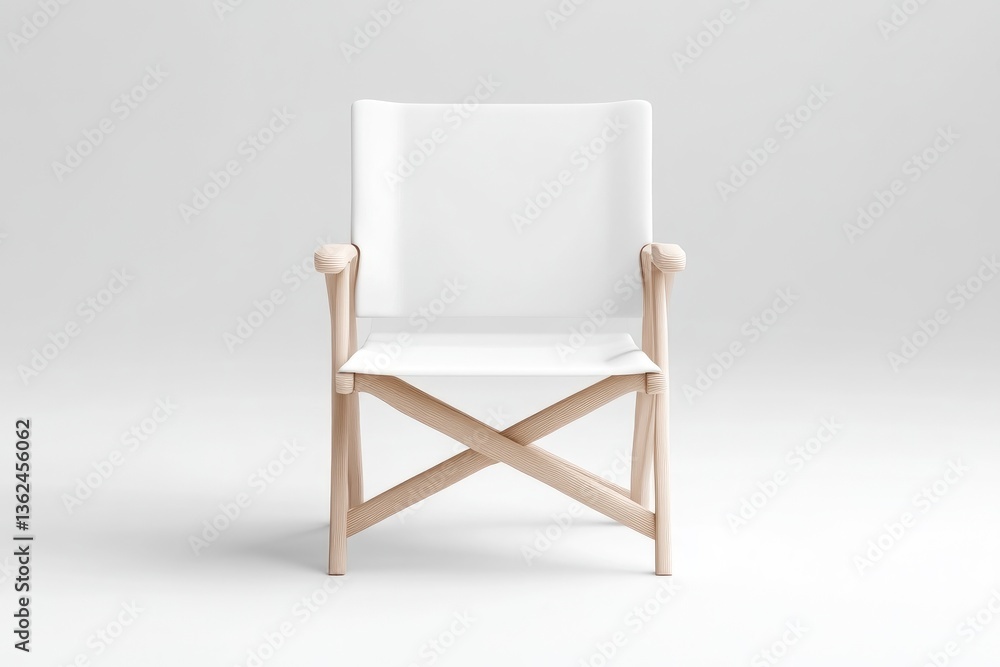 Modern light wood folding chair with white seat Modern light wood folding chair with white seat
