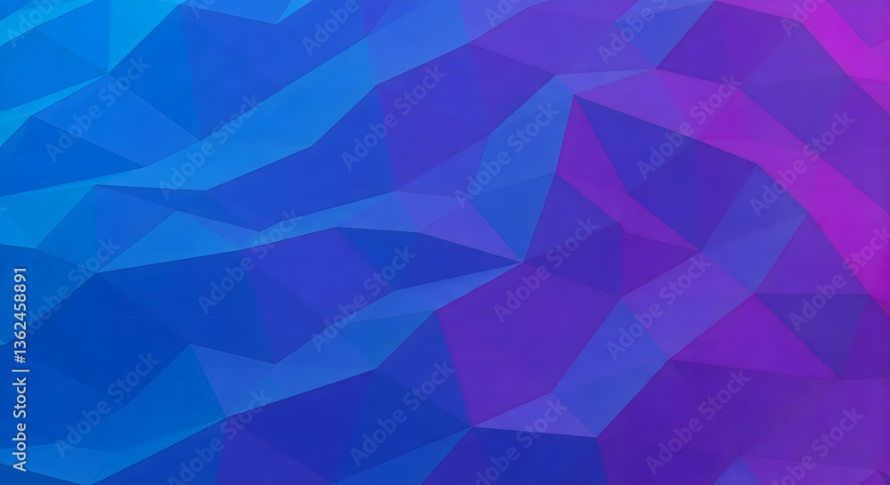 Obraz premium Low Poly Abstract Background: Polygonal Mesh with Blue to Pink Gradient - Modern Geometric Design, Futuristic Texture, Digital Art Style