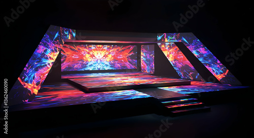 Digital Projection Stage Design With Colorful Lighting