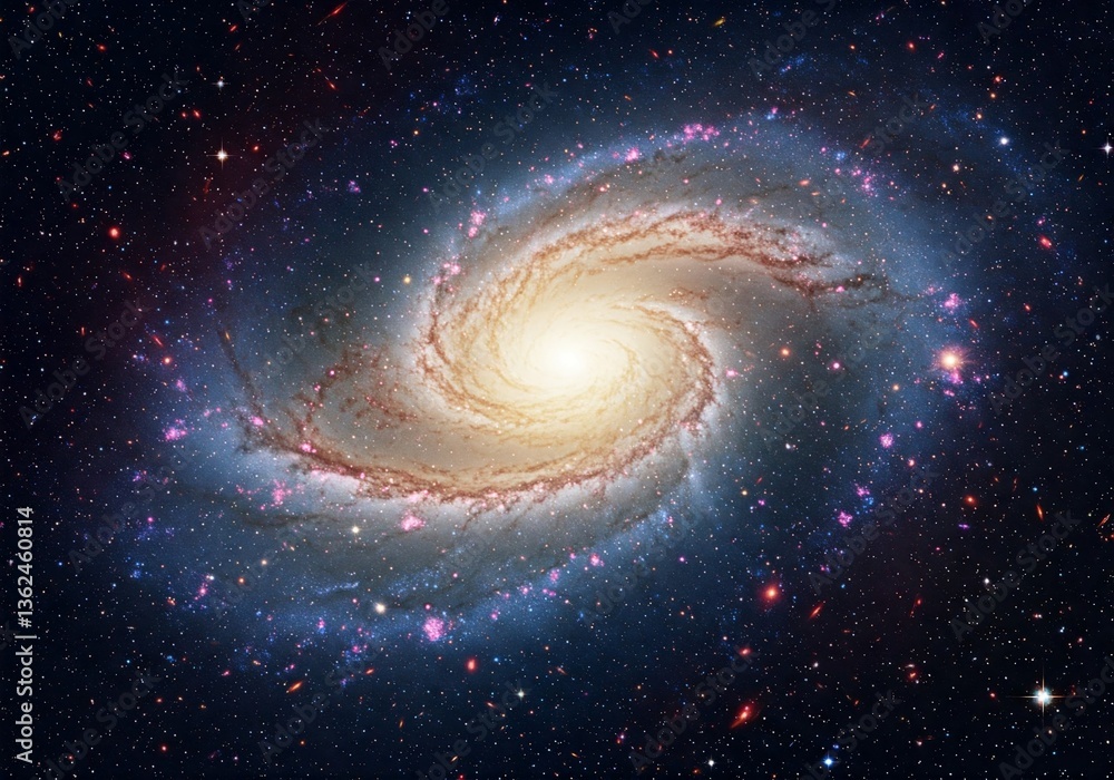 Fototapeta premium Astronomic Spiral Structure with Central Brightness Source