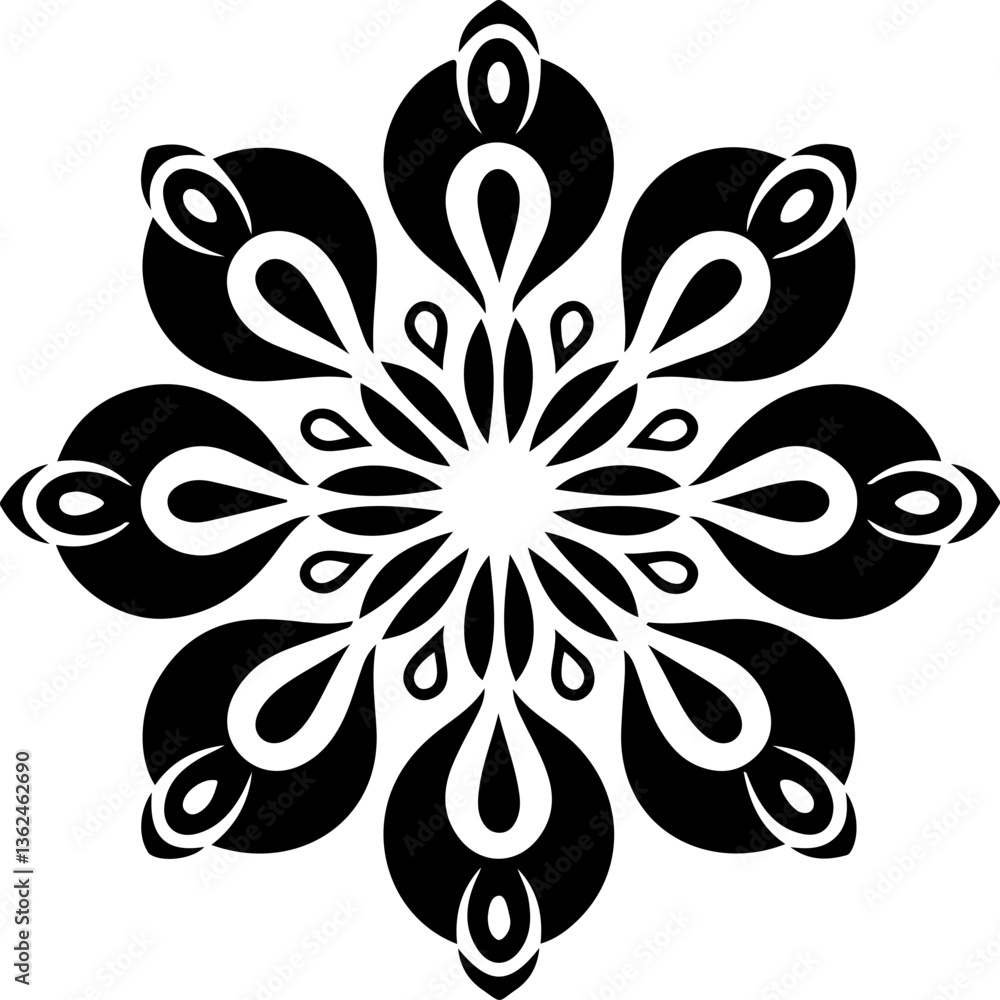 black and white floral mandala black and white floral mandala