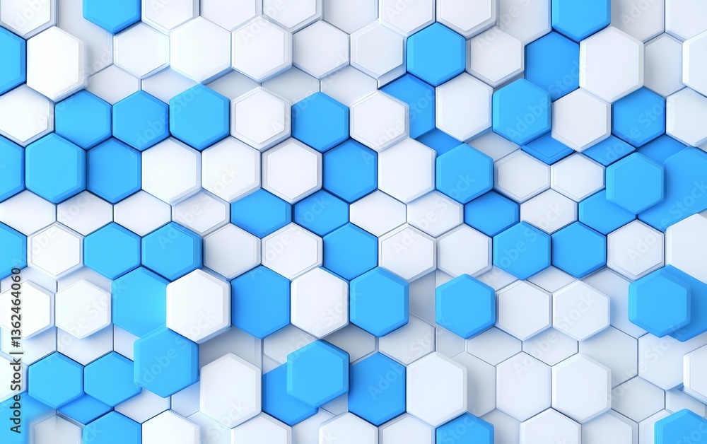 Blue and White Hexagonal Pattern for Modern Design Blue and White Hexagonal Pattern for Modern Design