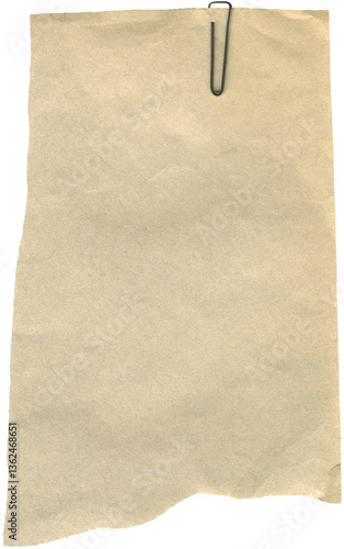 Wallpaper Mural Paper piece with paper clip for used as background or backdrop. Realistic paper piece for scrapbooking, paper collage making Torontodigital.ca