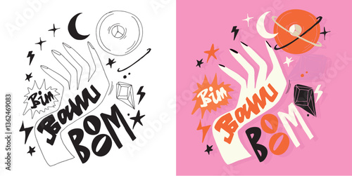 Funny trendy hand drawn doodle lettering quote. Lettering for t-shirt design, mug print, bag print, clothes fashion. 100% hand drawn vector image.