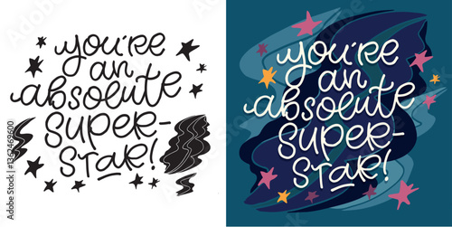 Funny trendy hand drawn doodle lettering quote. Lettering for t-shirt design, mug print, bag print, clothes fashion. 100% hand drawn vector image.
