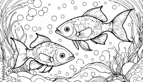 white fish coloring page