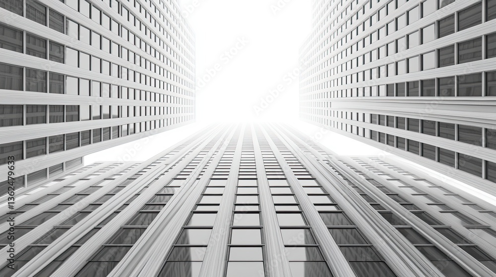 Fototapeta premium Abstract Cityscape: A Study in White and Light 