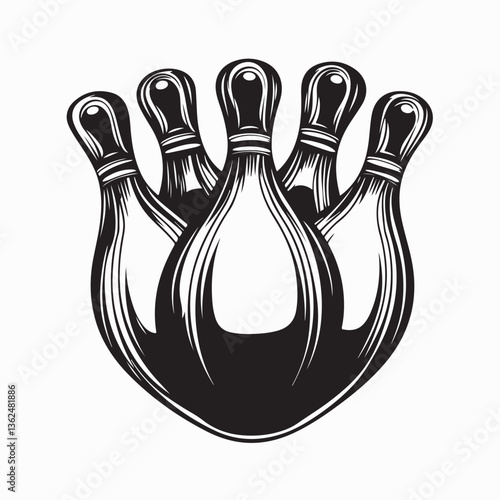 Bowling Skittles Image Vector. Design Bowling skittles isolated on white background
